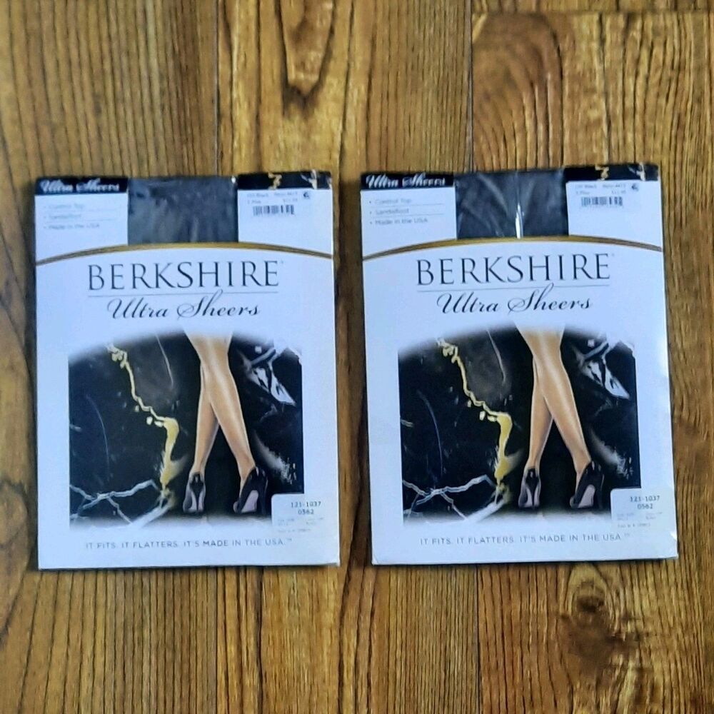 Berkshire 2 Plus OFF BLACK Ultra Sheer Control Top Pantyhose with Sandalfoot Toe